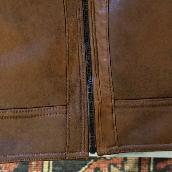 Like new! BUFFALO David Bitton Faux Leather Shearling Coat Size Large - Picture 8 of 13